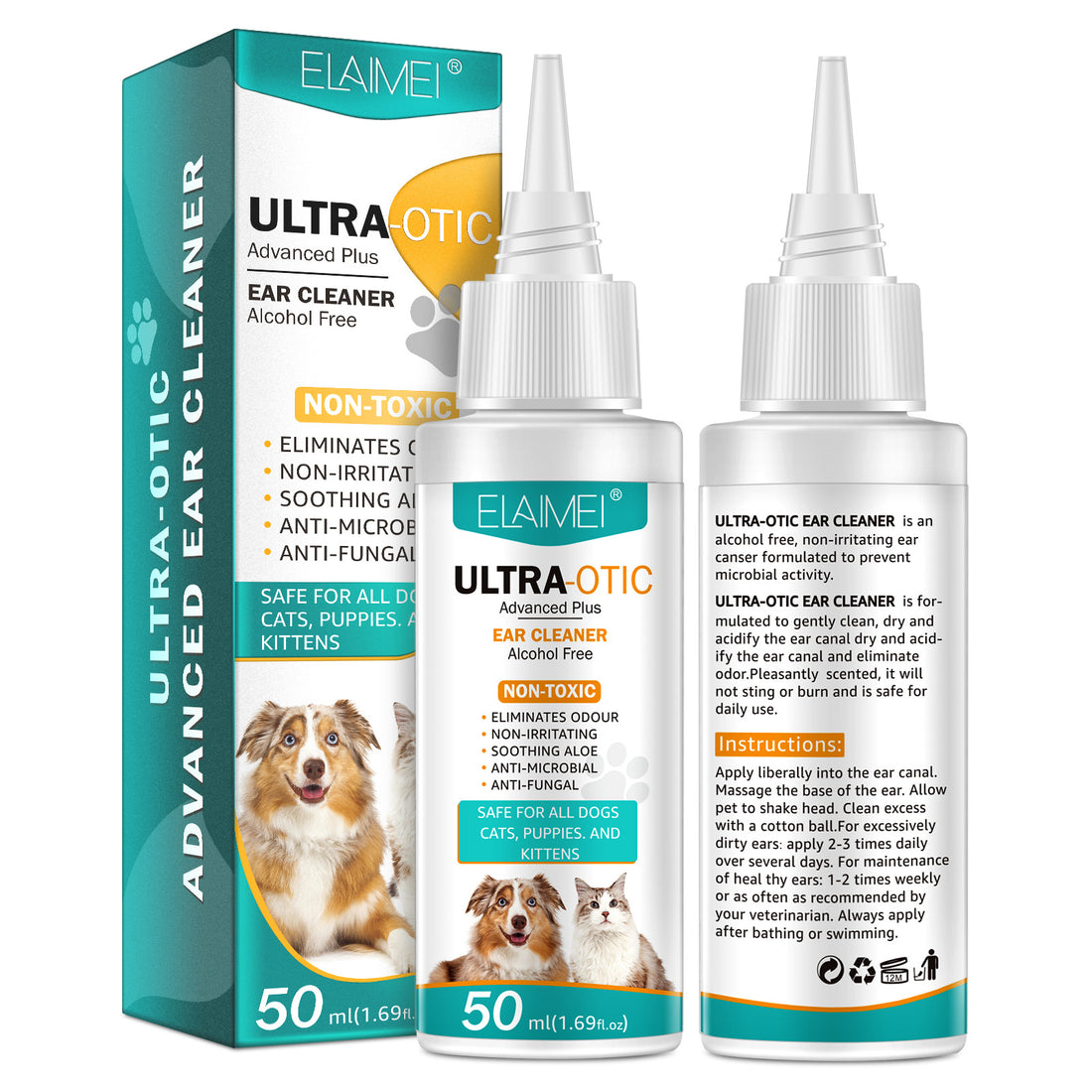 Elaimei Ear Cleaner for Dogs & Cats, photo 3