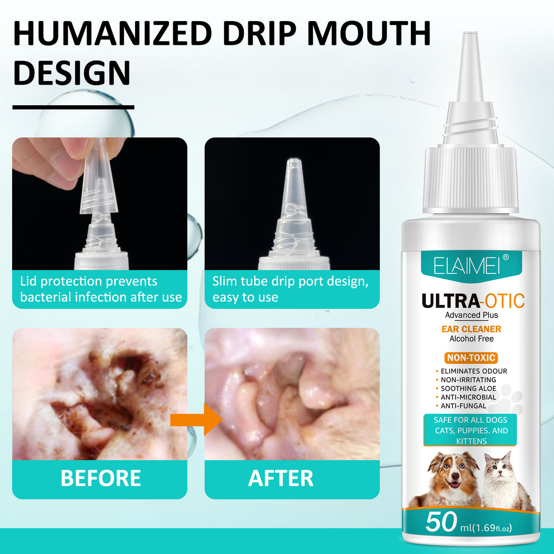Elaimei Ear Cleaner for Dogs & Cats, photo 1